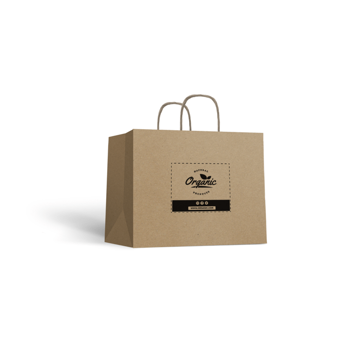Borse shopper orizzontale di carta con maniglie ritorte Borse shopper orizzontale di carta con maniglie ritorte